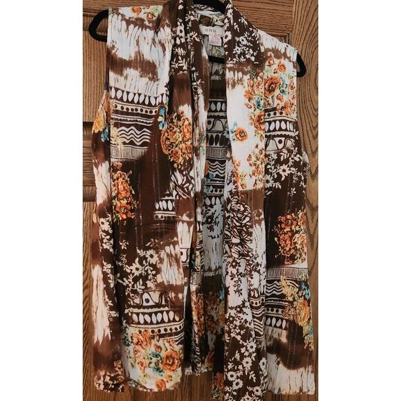 Anu By Natural Size XL Multi-Colored Fall Bohemian Styled Vest Cotton - Picture 1 of 9